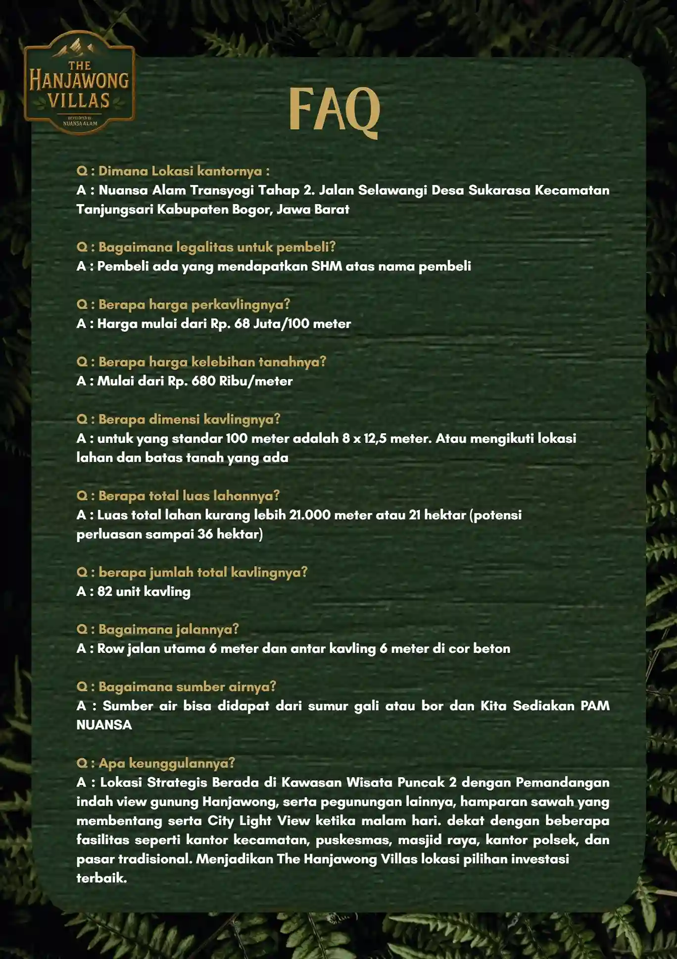 Pemandangan Alam Kavling The Hanjawong Villas