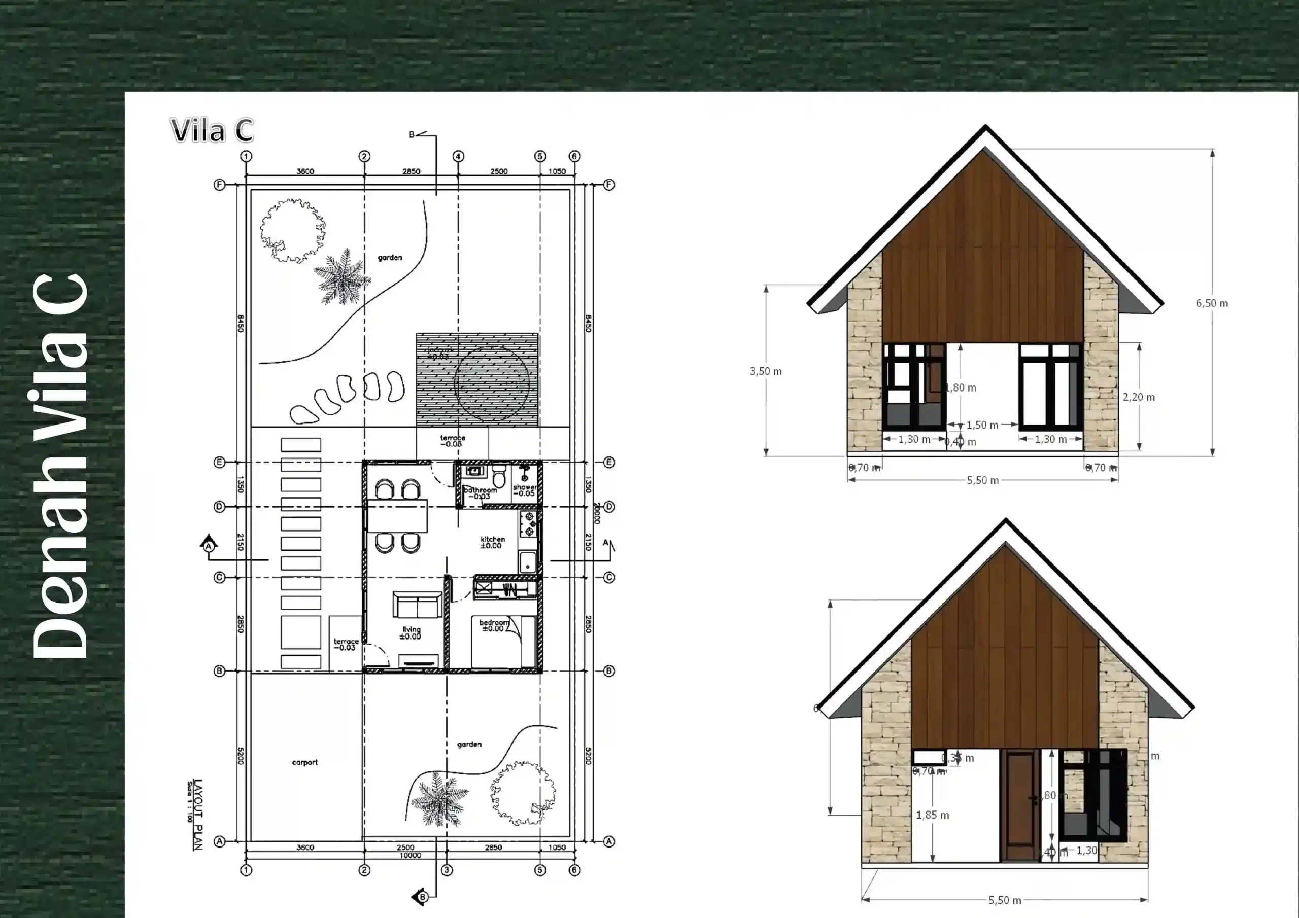 Konsep Arsitektur Villa Tipe C