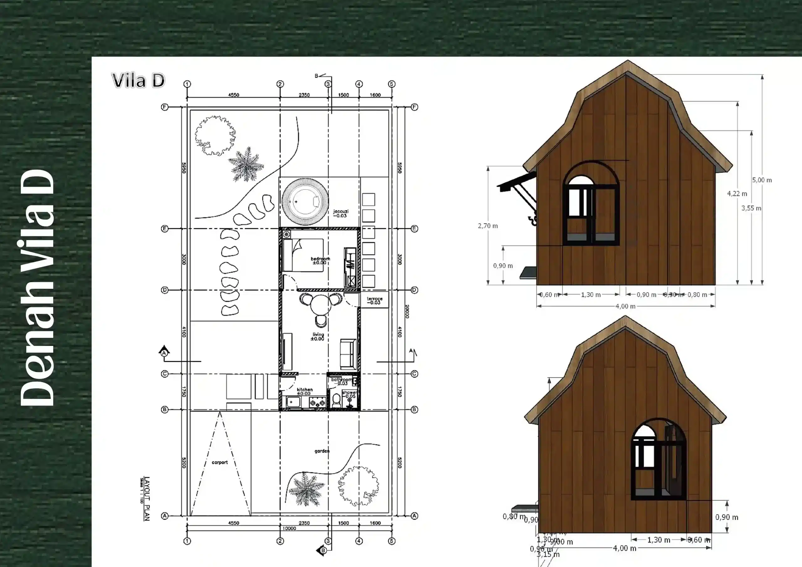 Konsep Arsitektur Villa Tipe D