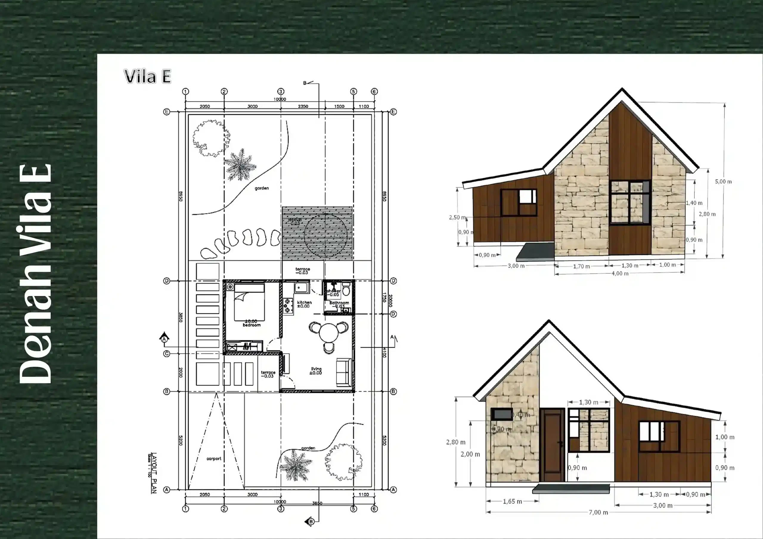Konsep Arsitektur Villa Tipe E