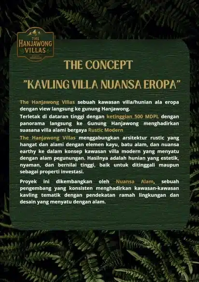 Konsep The Hanjawong Villas – perpaduan kemewahan Eropa dan alam pegunungan