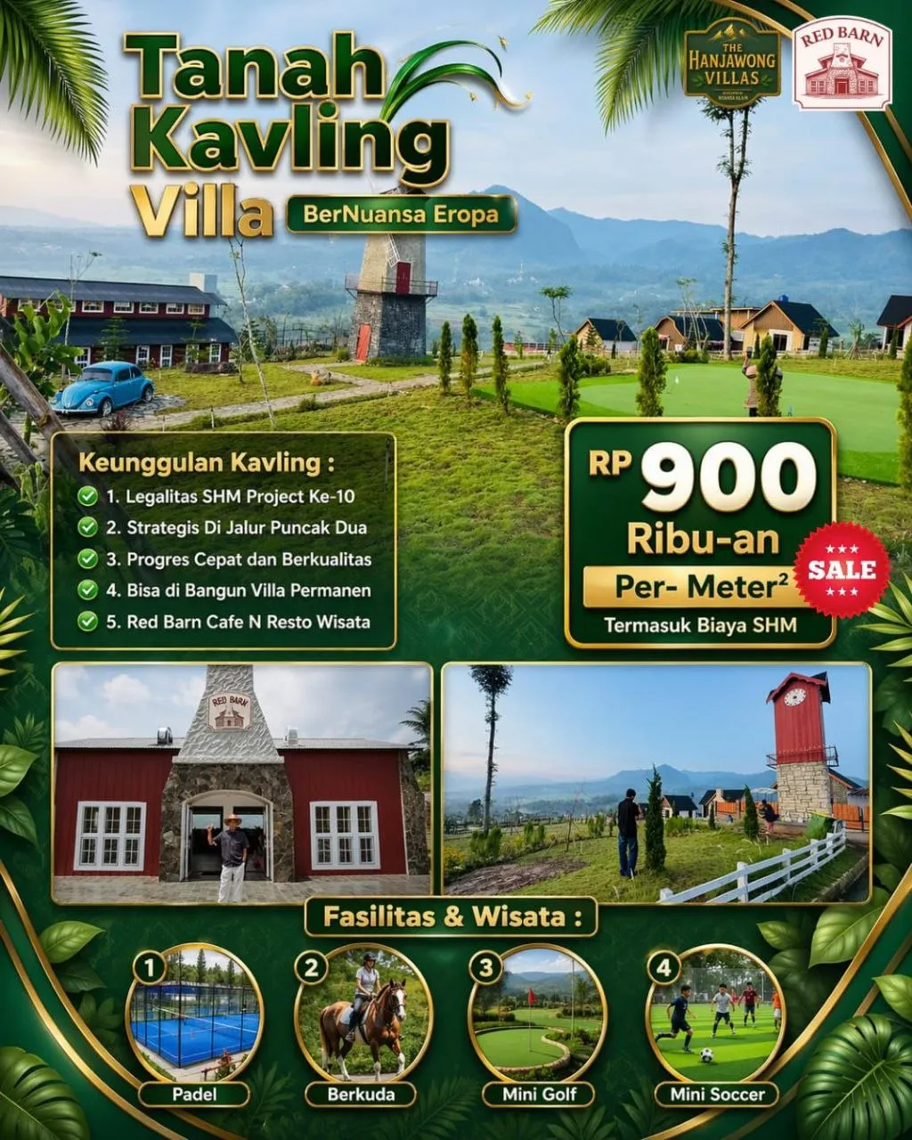 Harga Kavling The Hanjawong Villas Puncak 2 Sukamakmur Bogor
