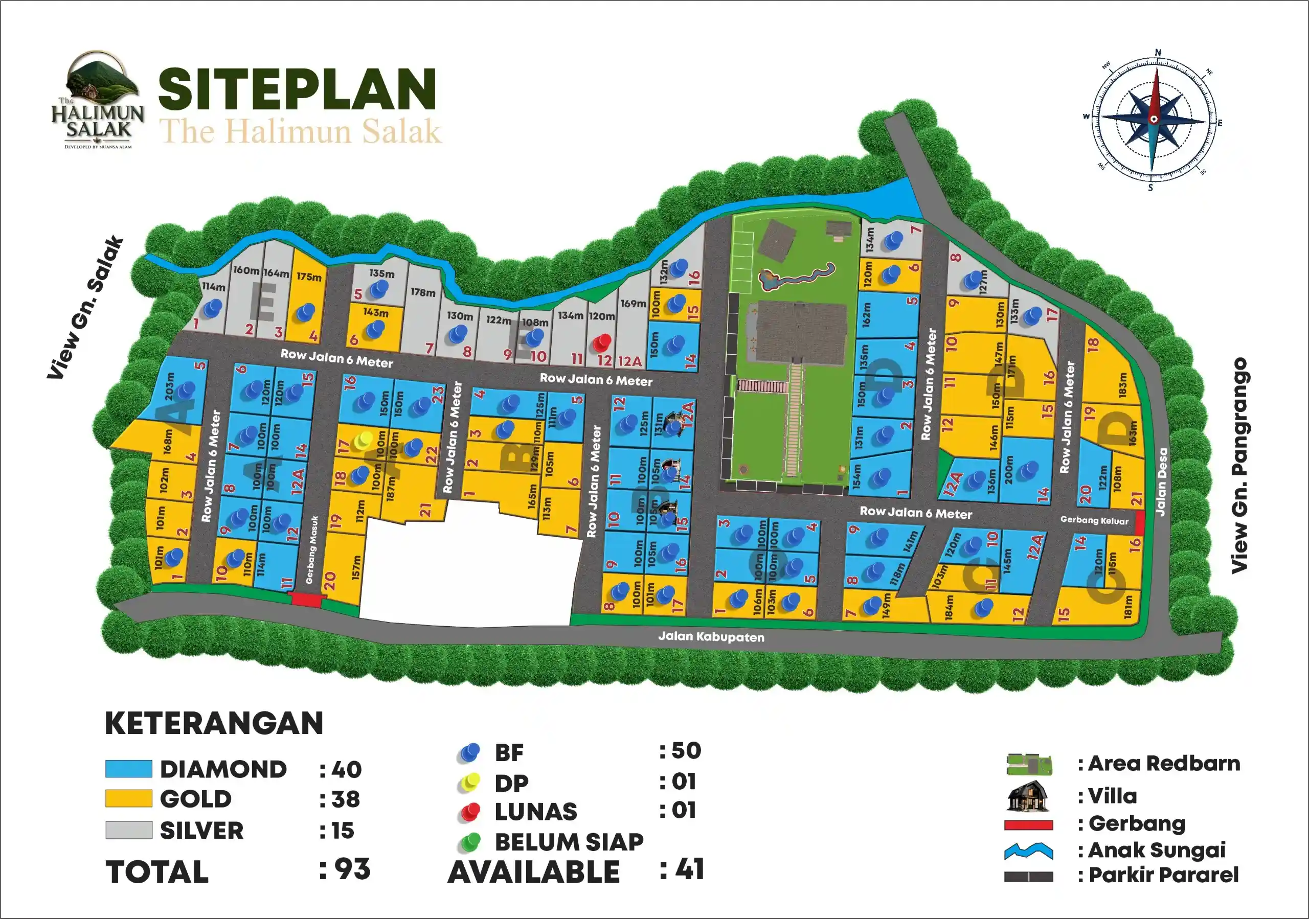 Site Plan The Halimun Salak Bogor Selatan Kavling Villa View Gunung Salak dan Gunung Gede Pangrango